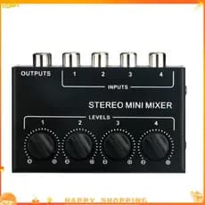 BRJ3 Alto-Falante Mixer Estéreo Passivo De 4 Canais Mini De Áudio Som Portátil Entrada De Ruído Ultra Baixo Para Estúdio