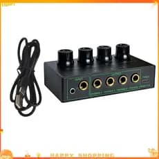 BRJ3 Alto-Falante Profissional Para Mixer De Som Amplificador De Áudio Estéreo De Baixo Ruído De 4 Canais PC Fone De Ouv