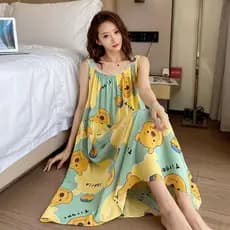 Oversized Plus Size 150KG Feminino Estampas De Desenhos Animados Pijamas Sem Mangas Roupas De Dormir De Verão Vestido De