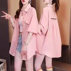 Plus Size Oversize 90KG Feminino Profissional Escritório Senhora Formal Roupas De Trabalho Solto Camisa De Manga Curta B