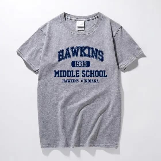 Camiseta 100% Algodão Fio 30.1 HAWKINS CINZA