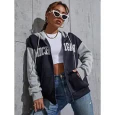 Blusa de Moletom Com Zíper Moda Inverno Feminino/Masculino Unissex Michigan