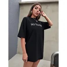 Camiseta Oversized No, thanks Estilo de Rua 100%Algodão fio 30.1