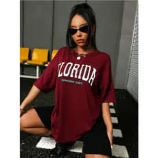 Camiseta Feminina Oversized Florida Treino Academia Camisetão