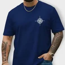 Camiseta Masculina em Algodão Bussola Premium P Ao G5 Plus Size