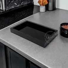 Bandeja Preta Alta Lateral Decoração 25x15cm
