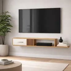 Rack Suspenso Pequeno Com Nicho Para Sala Quarto Mônaco 97cm - JM3 Móveis