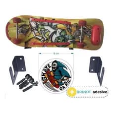 Suporte Skate Profissional Longboard Cruiser Parede Preto