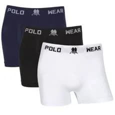 Kit 3 Cuecas Boxer Polo Wear Masculina Original Microfibra Sem Costura Conforto Premium