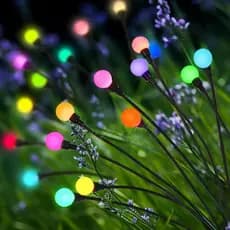Kit Luminárias de Jardim Solar com Espeto 6 LEDs Estilo Vagalume