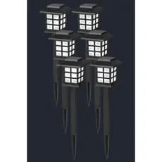 Kit 6 Luminária Solar Espeto Para Jardim Preto led sem fio economicas