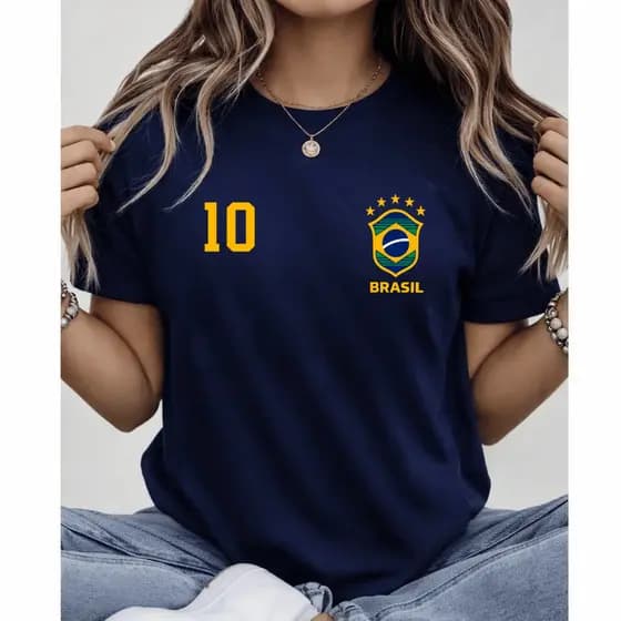 Camiseta Feminina Lançamento Brasileira Masculina Camisa 10 Brasil T-shirt 100% Algodão Unissex