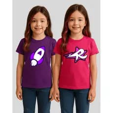 Kit 2 Camisetas Criança Juvenil Emily Vick Katlen Os Rosas Infantil Foguete e Estrela confortável
