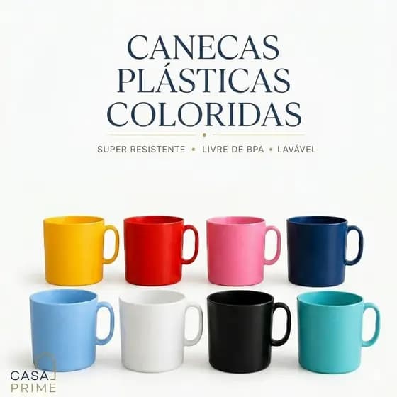 KIT CANECAS PLÁSTICAS COLORIDAS 500ml PARA CRIANÇAS FESTAS ESCOLAS CRECHES