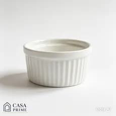 KIT 10 Ramequim Porcelana Branca 77ml Mini Molheira Forno e Airfryer Gourmet Pequeno Casa Prime
