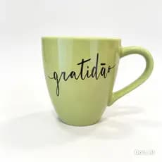 KIT  Canecas  Porcelana Glamour 250ml Frases Gospel Fé Gratidão Xícara Café Chá Presente