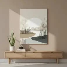 Lindo Quadro Decorativo Paisagem Abstrata Moderno Elegante Grande Estiloso Para Escritório Sala Hall De Entrada