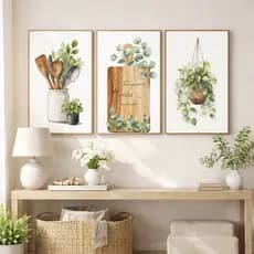 Quadros Decorativos Cozinha Frase Talheres Vaso E Folhas Delicado Elegante Moldura Sala Cantina Hall