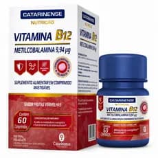 Vitamina B12 Metilcobalamina Mastigável Catarinense 60 Comprimidos Frutas Vermelhas Original