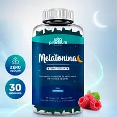 Melatonina em Gomas Vita Premium Zero Açúcar Framboesa 30 Unidades