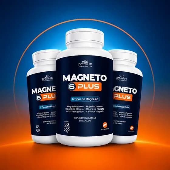 Magneto 6 Plus com 6 Tipos de Magnésio Vita Premium 60 Caps