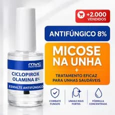Esmalte para Unhas Antifúngico | Ciclopirox Olamina 10ml | Fortalecedor e Cuidado Intensivo