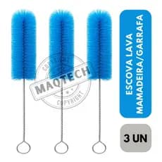 3 Escova Lava Mamadeira Garrafa Cabo Longo Multiuso Limpeza Profunda Higiênica Copo Profundo Squeeze