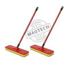 2 Rodos Esponja Espuma Lava Piso Azulejo Esfregão Mop Abrasivo Limpeza Pesada Com Cabo Multiuso