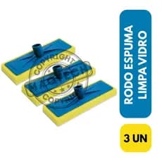 Kit 3 Rodo Esponja Espuma Macia Limpeza Leve Multiuso Sem Cabo Mop Limpa Vidro Piso Porcelanato Casa