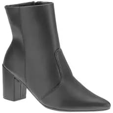 Bota Texana Feminino Coturno Cano Curto Country Bico Fino Preto / Branca Off White