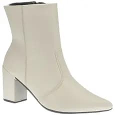 Bota Texana Feminino Coturno Cano Curto Country Bico Fino Off White Branca
