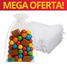 Saco Saquinho de Organza Branco C/100 Diversos Tamanhos | Lembrancinha Presente Decoração Embalagem