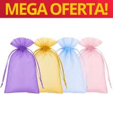 Saco Saquinho de Organza Colorido C/100 Vários Tamanhos | Lembrancinha Presente Chá Bebê Embalagem