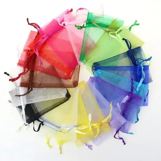 50 Saquinhos de Organza Coloridos P/ Lembrancinhas 10x15cm