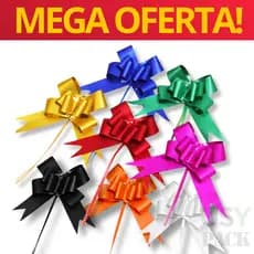 Laço Fácil Mágico Liso 18x350mm Médio C/50 | Decoração Decorativo Presente Lembrancinha