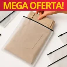 Saco Saquinho Branco Fosco com Zip Deslizante Preto Abre e Fecha EVA C/200 ou 400 | Atacado