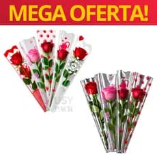 Saco Saquinho Unitário Cone Flor C/50 Fundo Transparente ou Metalizado Sortido | Melhor Preço