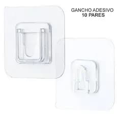 Kit 10 Pares Gancho Adesivo Macho Fêmea P/ Pendurar Quadro Parede