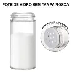 Pote de Vidro Sem Tampa Rosca Frasco Para Condimentos Porta Tempero
