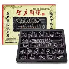 Kit 25 Quebra Cabeça 3d Enigma Desafio Metal Puzzle Game