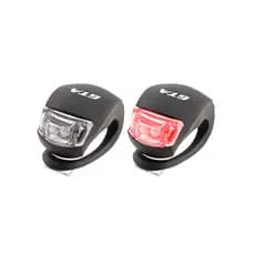 Kit 2 Lanternas de Segurança para Bicicleta Led Farol Pisca Bike Dianteira Branca Traseira Vermelha