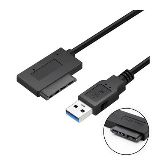 Cabo adaptador conector usb mini sata 13 pinos cd dvd rom drive case caddy gaveta de hd slim plug
