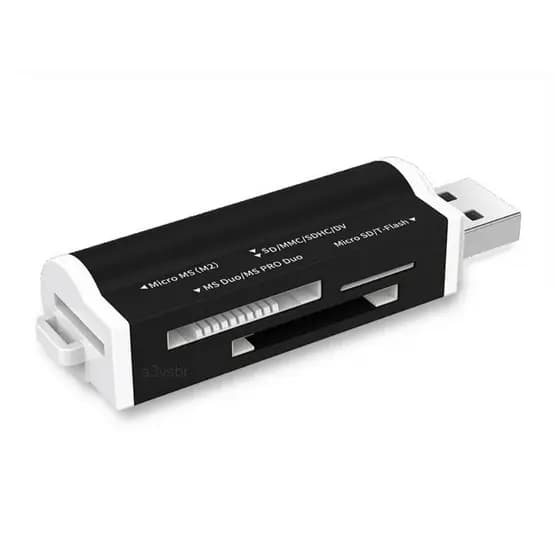 Leitor de cartão memória micro tf sd hc xc m2 ms pro duo adaptador gravador cabo plug usb conector