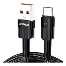 Cabo nylon 2 metros usb type-c otg tipo turbo fast plug conector adaptador fio tomada extensão otg