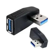 Adaptador 90 graus cabo conector usb extensão tomada pc box tv notebook união plug
