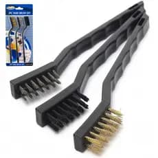 Kit Com 3 Escovas aço nylon e latão Limpeza Remoção
