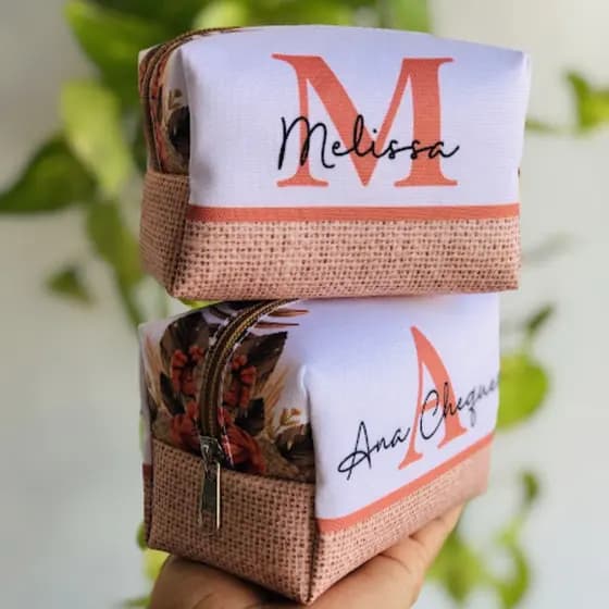 4 Mini Necessaire Box Personalizado com Nome/ Marca para brindes ou lembrancinhas