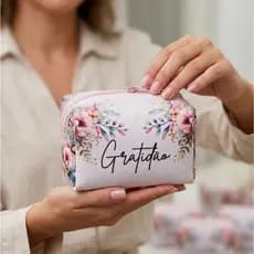 6 Mini Necessaire Box Personalizado com Nome/ Marca para brindes ou lembrancinhas Dia das Mães