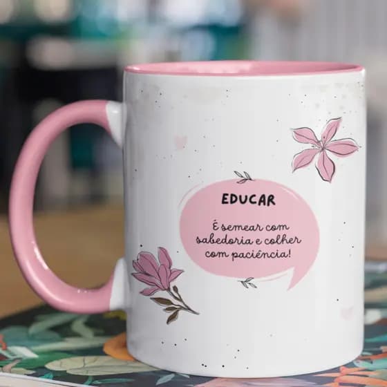 Caneca Personalizada Frase Educar Dia dos Professores