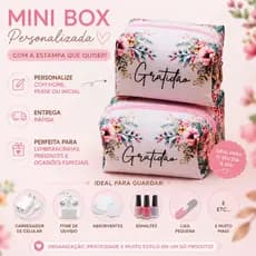 5 Mini Necessaire Box Personalizado com Nome/ Marca para brindes ou lembrancinhas